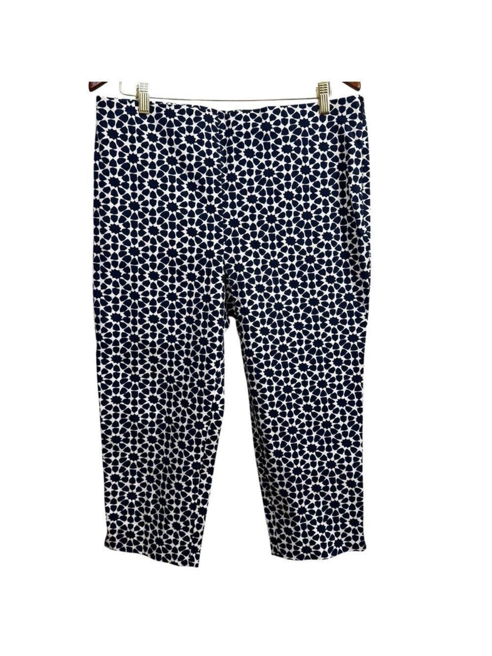 Talbots‎ Crop Pants Size 16P Blue White Patterned